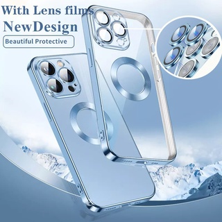 Ốp điện thoại nam châm 6D, Bảo vệ cam trong suốt, Viền xi nhôm, Bảo vệ toàn bộ máy cho for iphone 14 pro max 7/8/x/xsmax/11/12/13