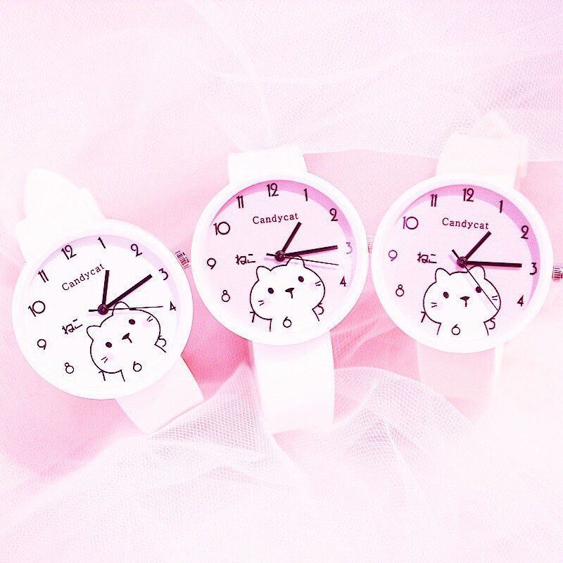 【Đồng hồ sinh viên】(Giá sỉ) Đồng hồ thời trang nữ Candycat Mèo Kute Ms889