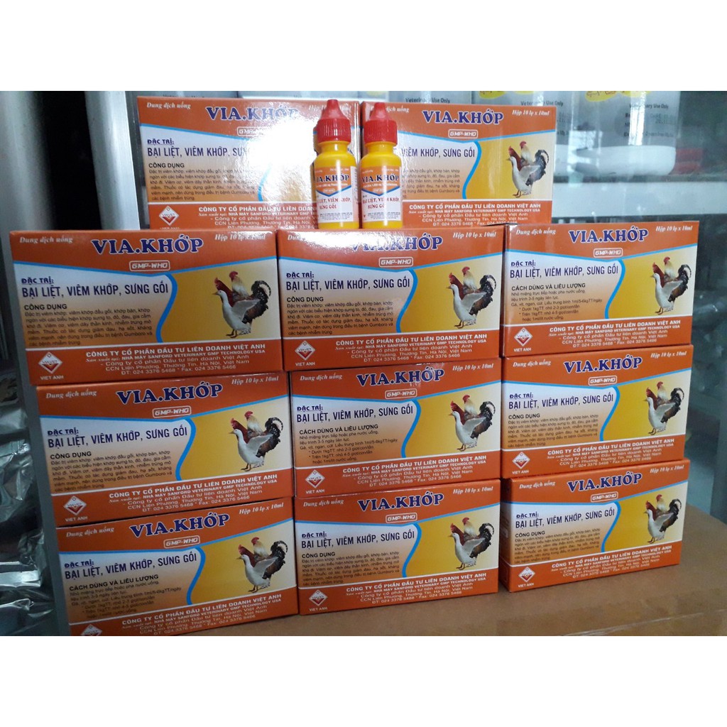 Via Kh. ớp lọ 10ml. Bạ,i liê.t gà, vi.êm khớ.p. Sư ng kh ớp
