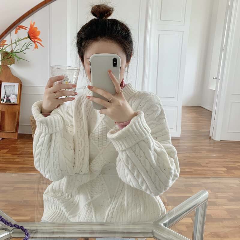 Áo Sweater Dệt Kim Cổ Lọ Kiểu Dáng Đơn Giản Trẻ Trung | BigBuy360 - bigbuy360.vn