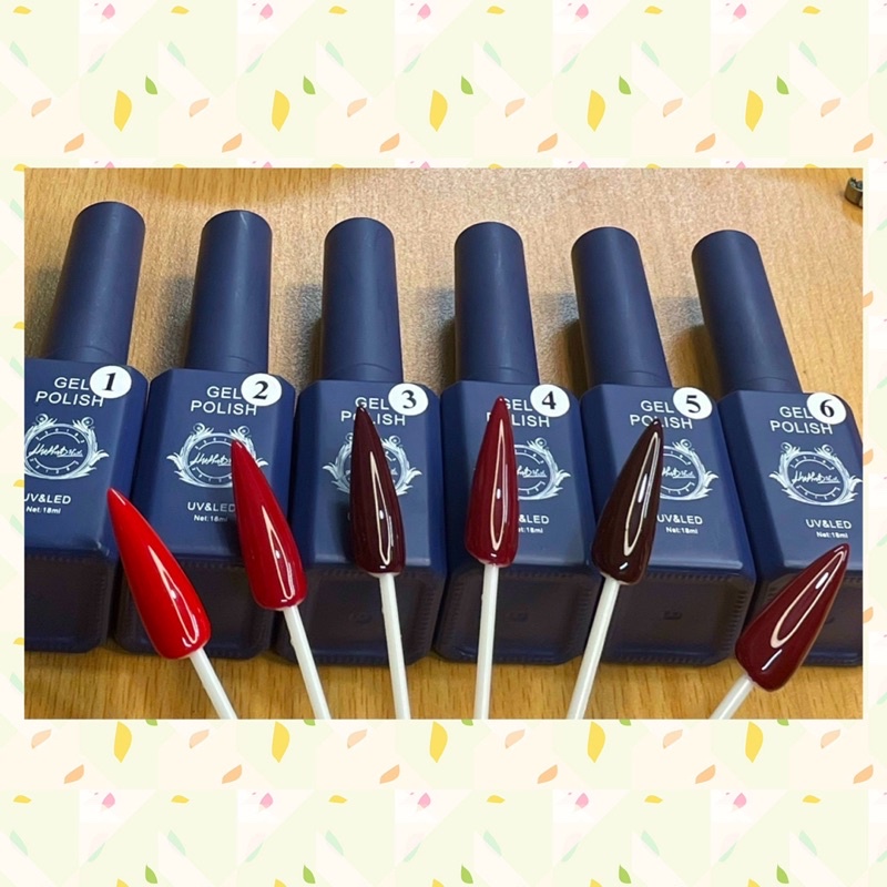 Sơn đỏ Ruby hàng xịn, sơn gel đỏ cao cấp 6 màu