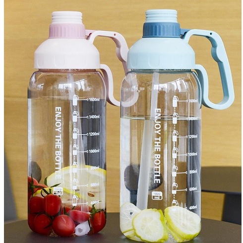 Bình Nước Thể Thao Cầm Tay Dung Tích Lớn Có Vạch Chia Dung Tích 1800ML