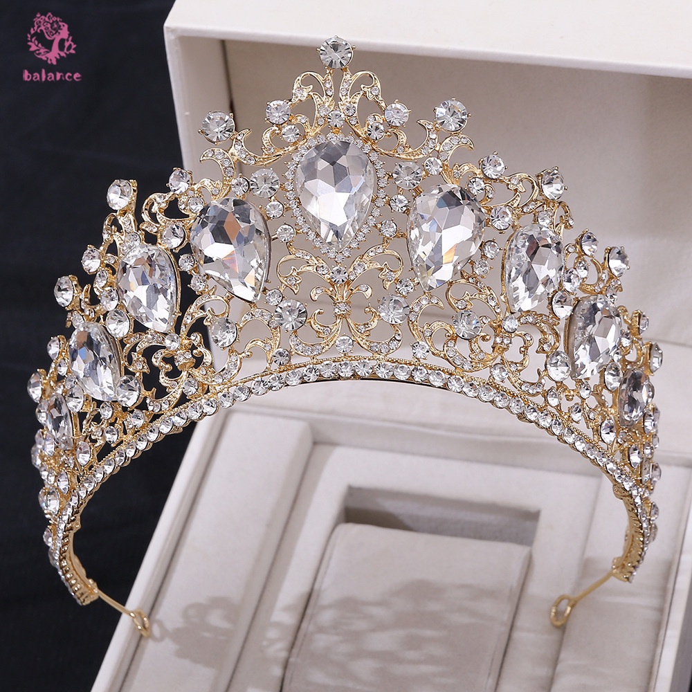 Vương Miện Cài Tóc Đính Đá Pha Lê Trắng Thời Trang Cho Nữ