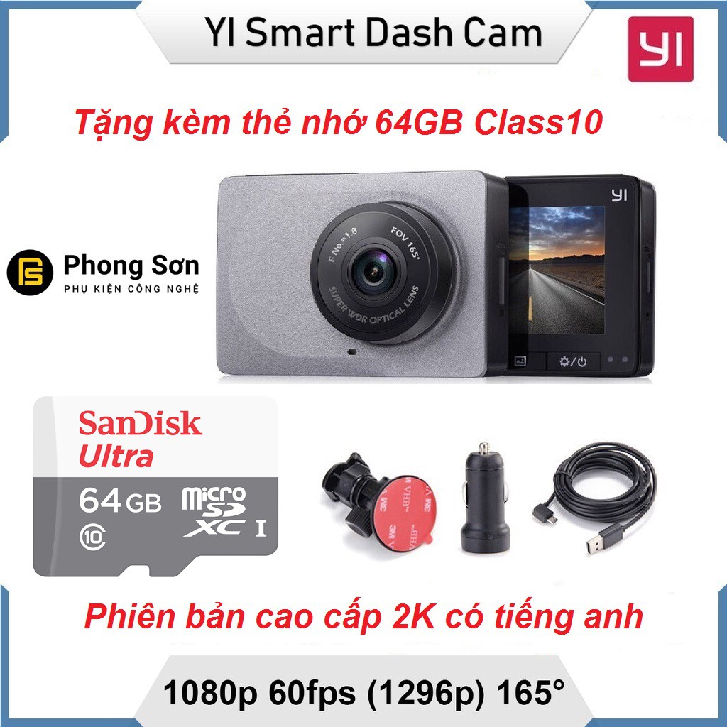 Camera hành trình Ô tô 1296P Xiaomi (xám)+Kèm thẻ Micro 64GB | BigBuy360 - bigbuy360.vn