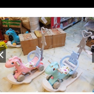 Ngựa bập bênh chòi chân 2 in 1 cho bé, ngựa bập bênh cho bé