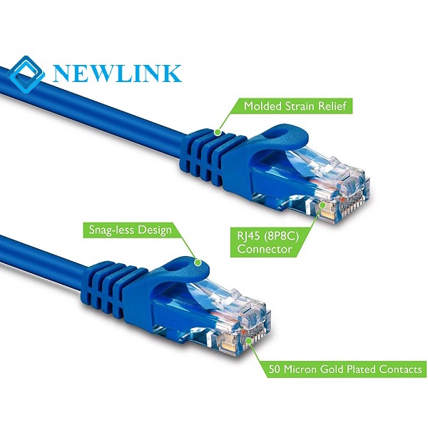 Dây mạng cat6 đúc sẵn Newlink lõi đồng 24AWG có CO, CQ 0,3m 0,5m 1,5m 3m 5m 10m
