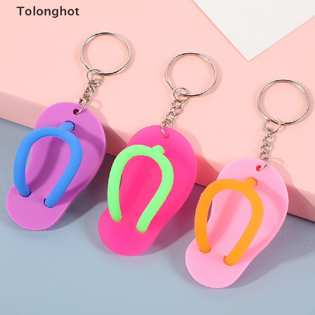 Móc Khóa Hình Dép Xỏ Ngón PVC Mini 3D Dễ Thương