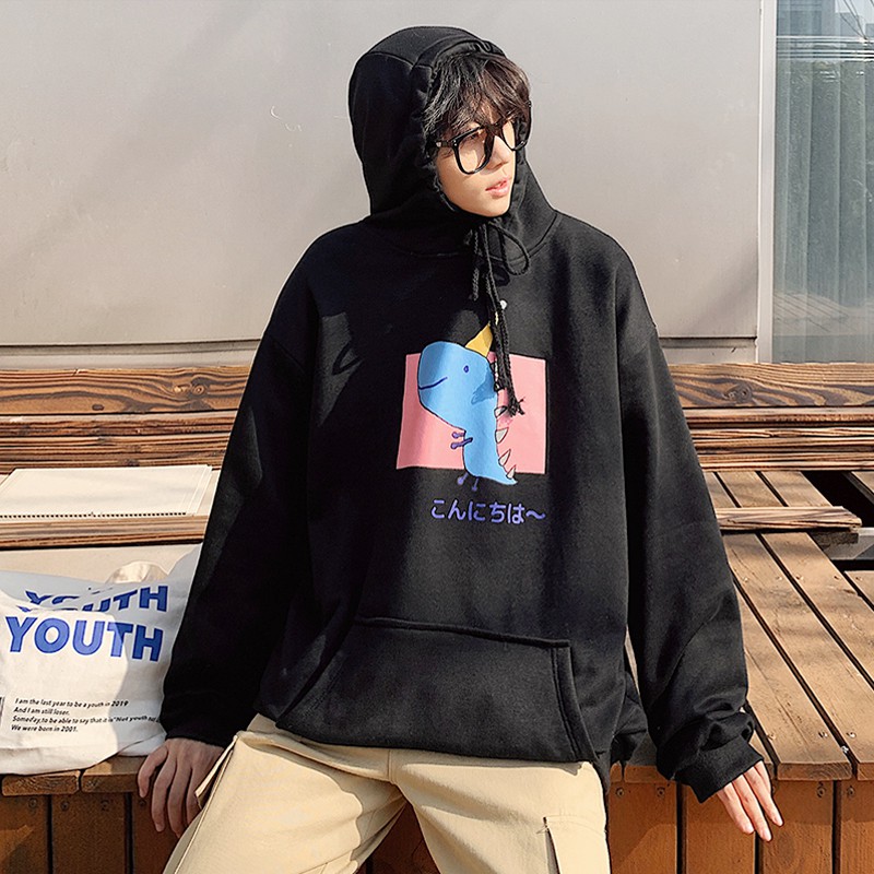 Áo hoodie họa tiết chú khủng long dễ thương trẻ trung | BigBuy360 - bigbuy360.vn