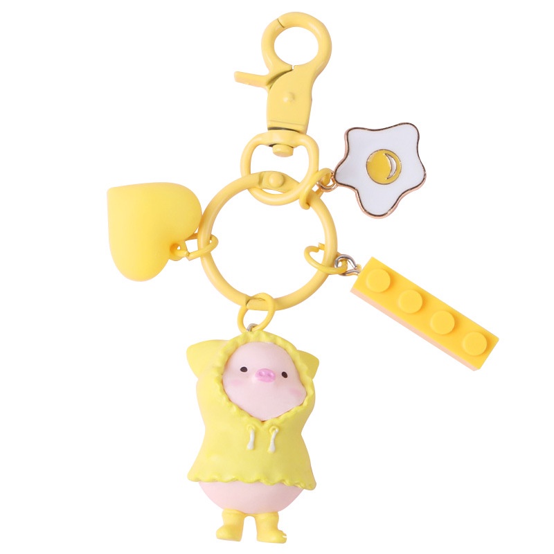 Mới Móc Khóa Hình Heo Mặc Áo Mưa Xinh Xắn