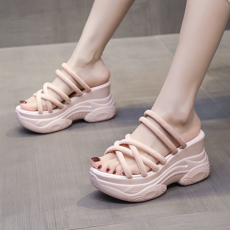 Dép sandal đế xuồng 9cm thời trang mùa hè mới dễ phối đồ cho nữ 2021