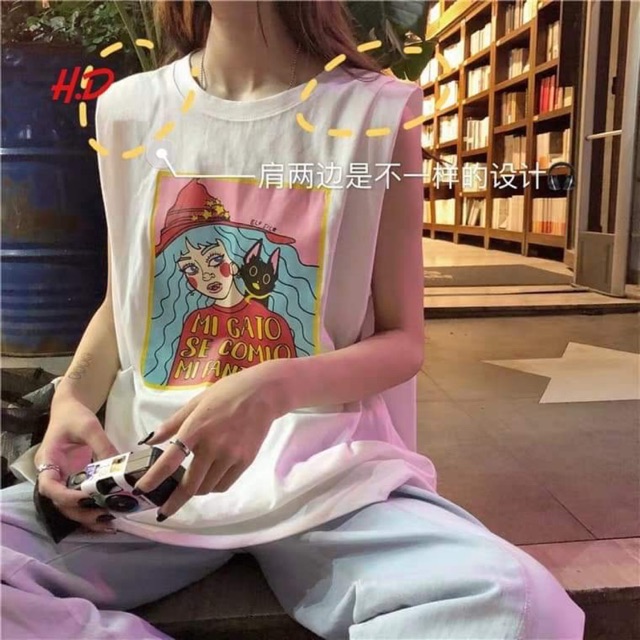 Áo tanktop cô gái tóc xanh HDA0719
