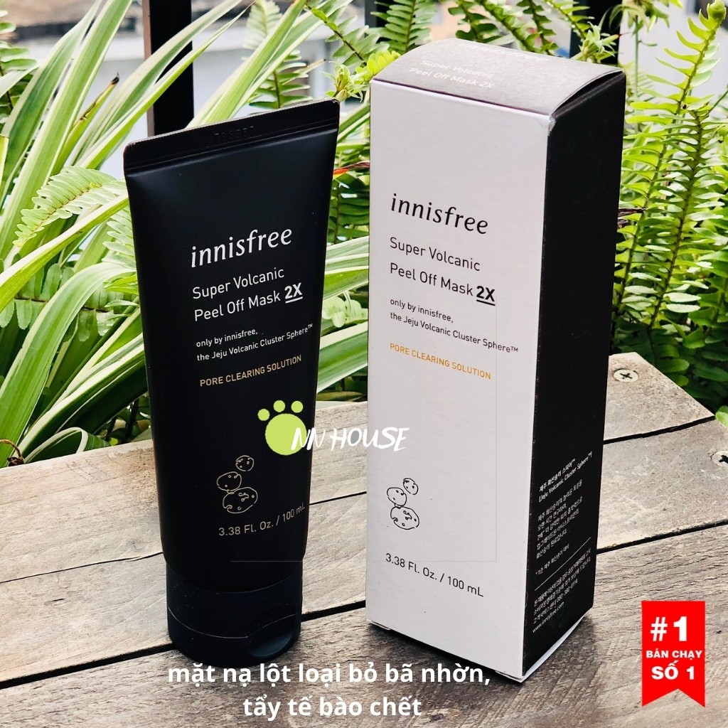 Mặt nạ đất sét Innisfree 2x - Mặt nạ lột tro núi lửa Innisfree Super Volcanic Peel Off Mask 2x sạch sâu, tẩy tế bào chết