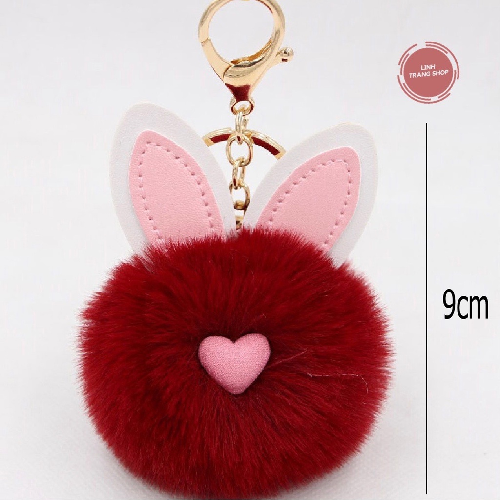 Móc Khoá Hình Thỏ Bông , Móc Khoá Keychain Hình Thỏ Bông Dễ Thương