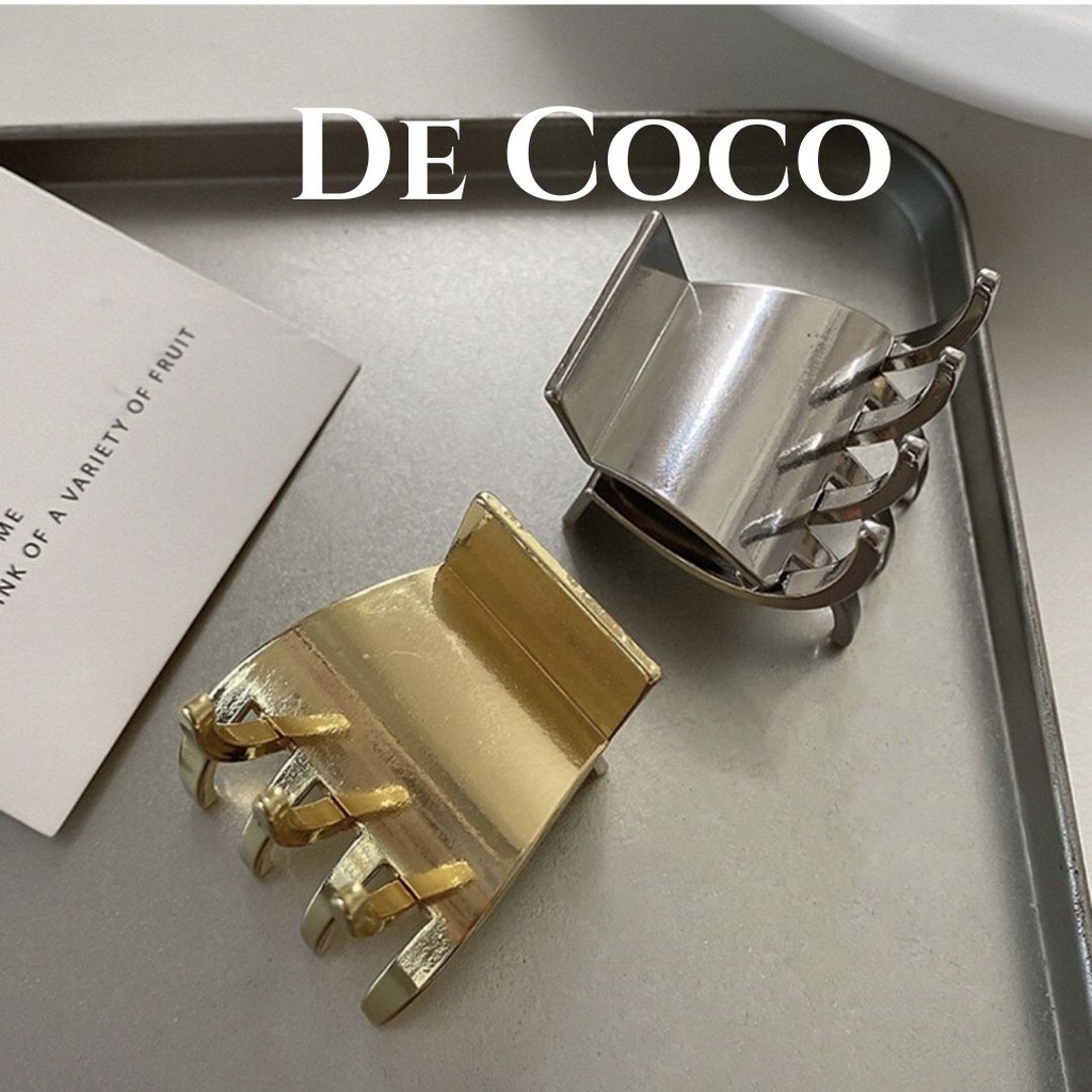 Kẹp tóc nữ, kẹp càng cua kim loại tráng gương De Coco decoco.accessories