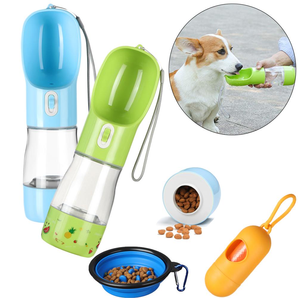 Bình đựng nước và thức ăn di động, đa năng, 2 trong 1 cho chó mèo, thú cưng, tiện dụng khi đi dạo, du lịch