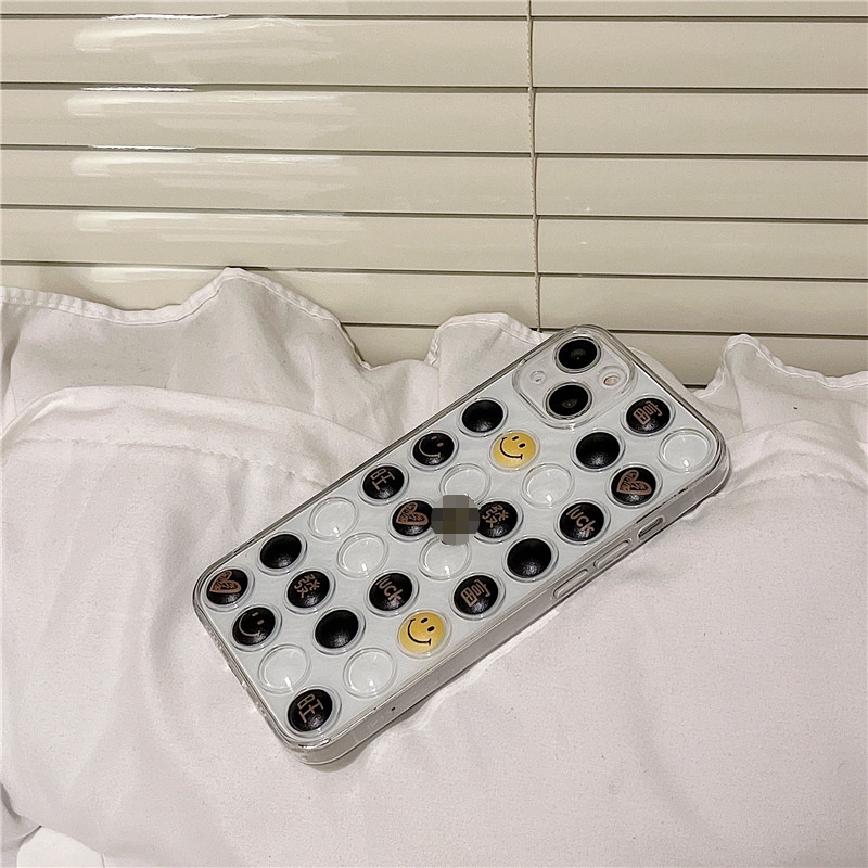 Ốp lưng iphone Ốp Điện Thoại Trong Suốt Hình Mặt Cười/Chữ Cho iphone13Promax 6/6splus/7/7plus/8/8plus/x/xr/xs/11/12/13/pro/max/plus/promax Dinuo case