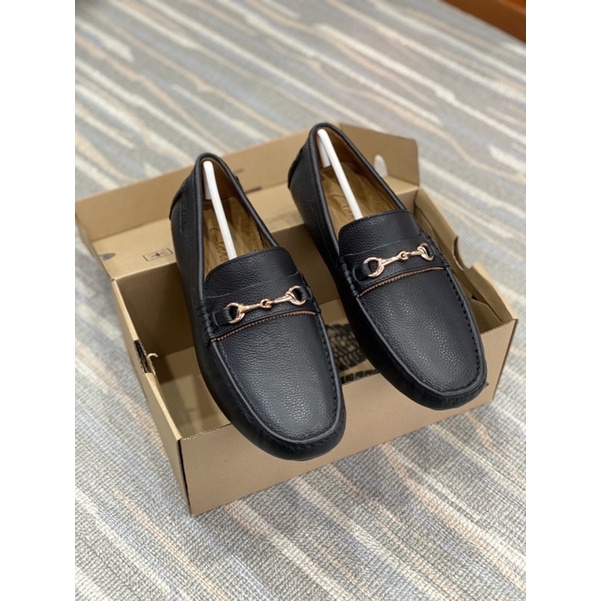 Giày Lười(mọi) Clarks da thật 100% màu đen