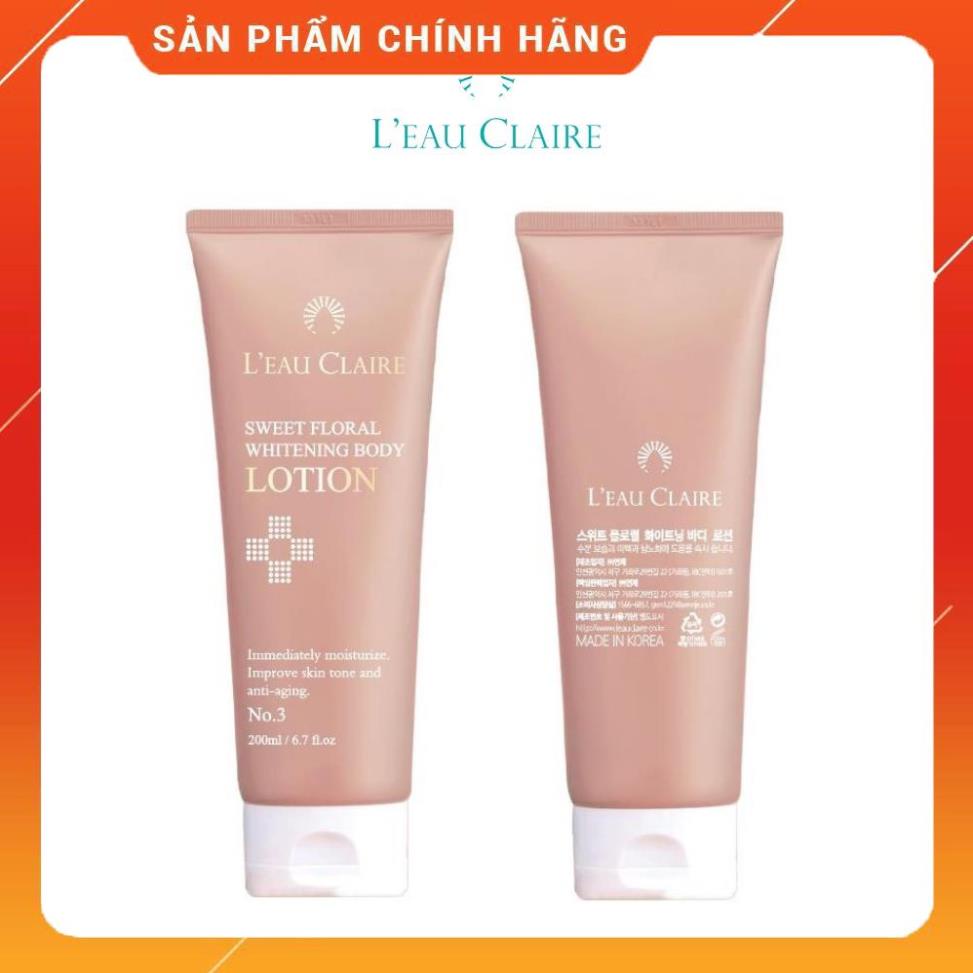 Dưỡng thể trắng da L'eau Claire Sweet Floral Whitening Body Lotion 200ml Hi SHOP - BEAUTY