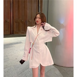 Váy cổ vest cut out eo hở lưng [Ảnh thật 3-9]