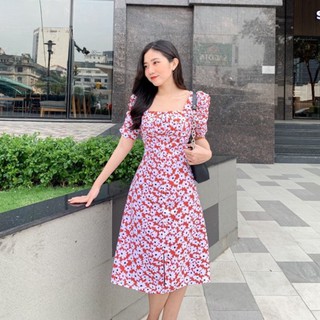 ĐẦM CAMELA - Dáng Midi hoa sáng