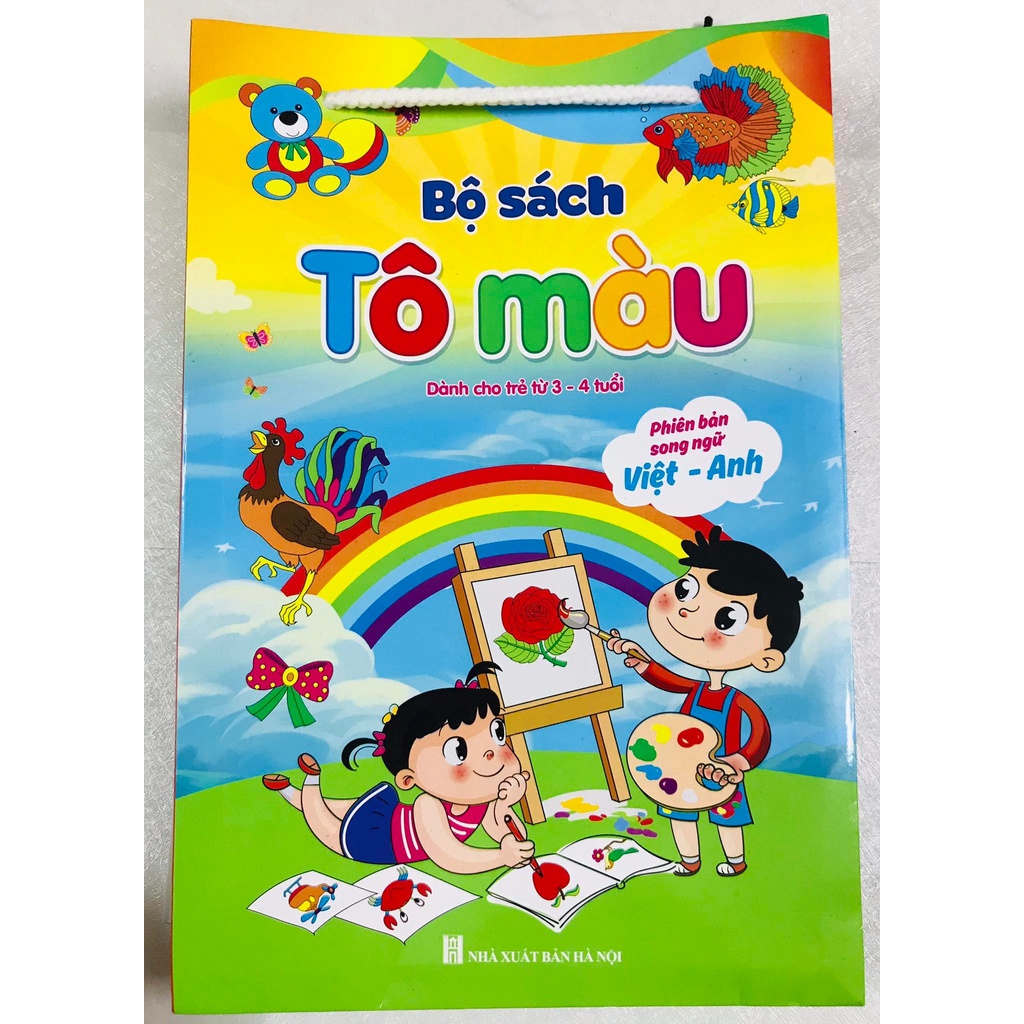 Sách-  Bé tô màu nhiều chủ đề song ngữ Việt Anh cho trẻ từ 3-4 tuổi