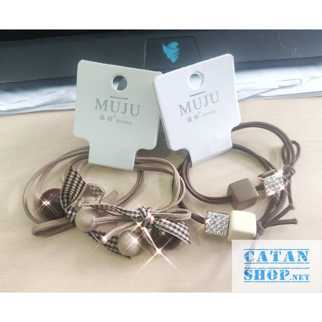 Dây cột tóc phong cách hàn quốc kiểu dáng dễ thương, thun buột tóc cao su co dãn họa tiết cute cho nữ