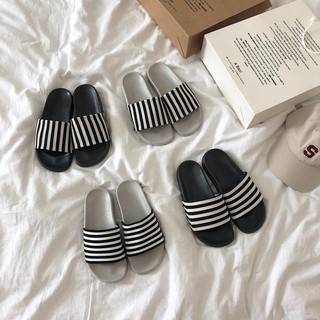 ⭐️Dép đi trong nhà kẻ sọc trắng đen chống trượt thời trang cho nữ