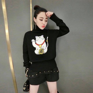 ÁO LEN CỔ LỌ MÈO THẦN TÀI