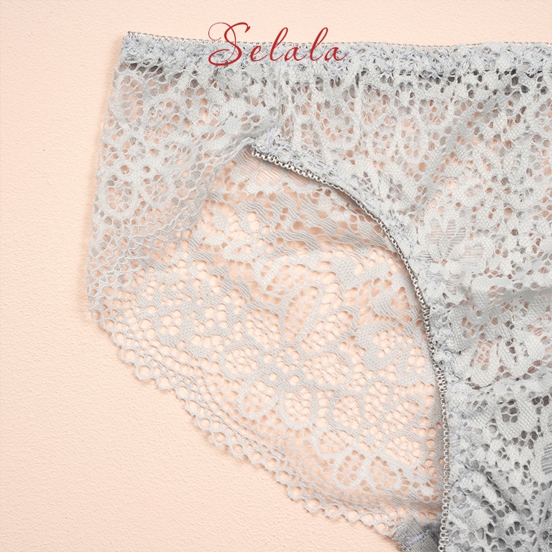 Bộ Đồ Lót Nữ Ren Selala Nâng Ngực Tự Nhiên, Mềm Mỏng Siêu Nhẹ SET01