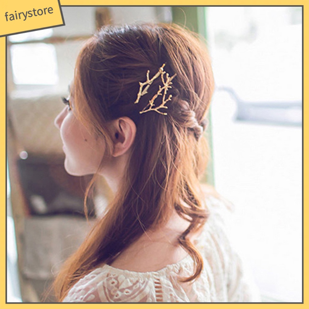 Kẹp Tóc Hình Sừng Hươu Vintage Cho Nữ 1 Cái