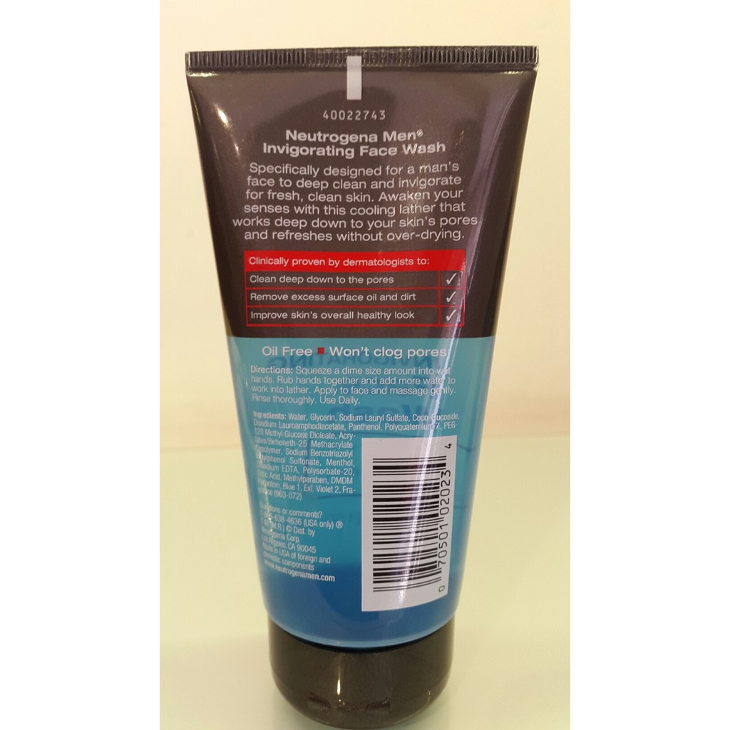 SỮA RỬA MẶT NAM KHÔNG LÀM KHÔ DA Neutrogena Men Invigorating Face Wash FOR MAN 150ML NHẬP MỸ