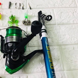 Bộ combo cần máy rút máy 3000, cần rút shimano.