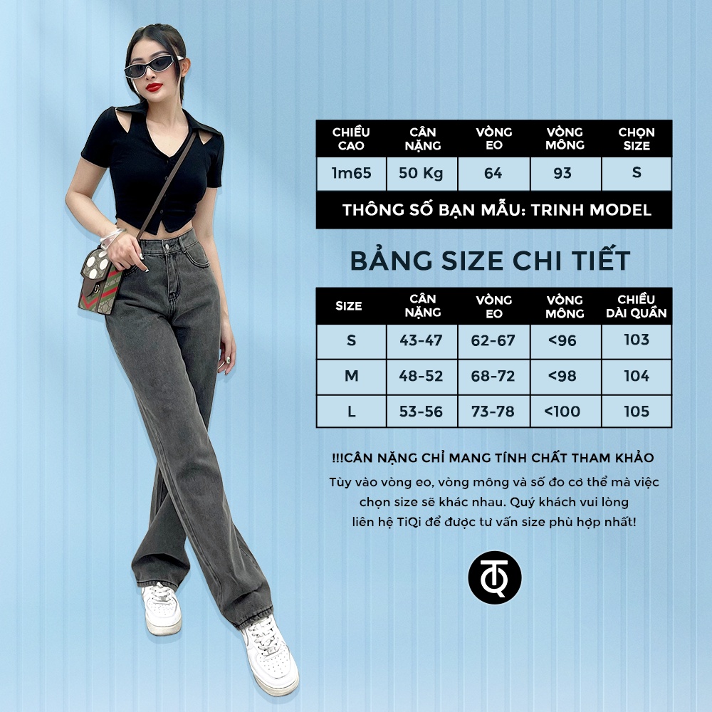 Quần Jean Ống Suông Nữ Lưng Cao Tiqi Jeans B2-1581