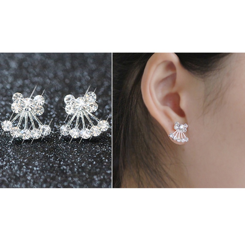 Khuyên tai ngọc trai hình trái tim đính đá thời trang sành điệu