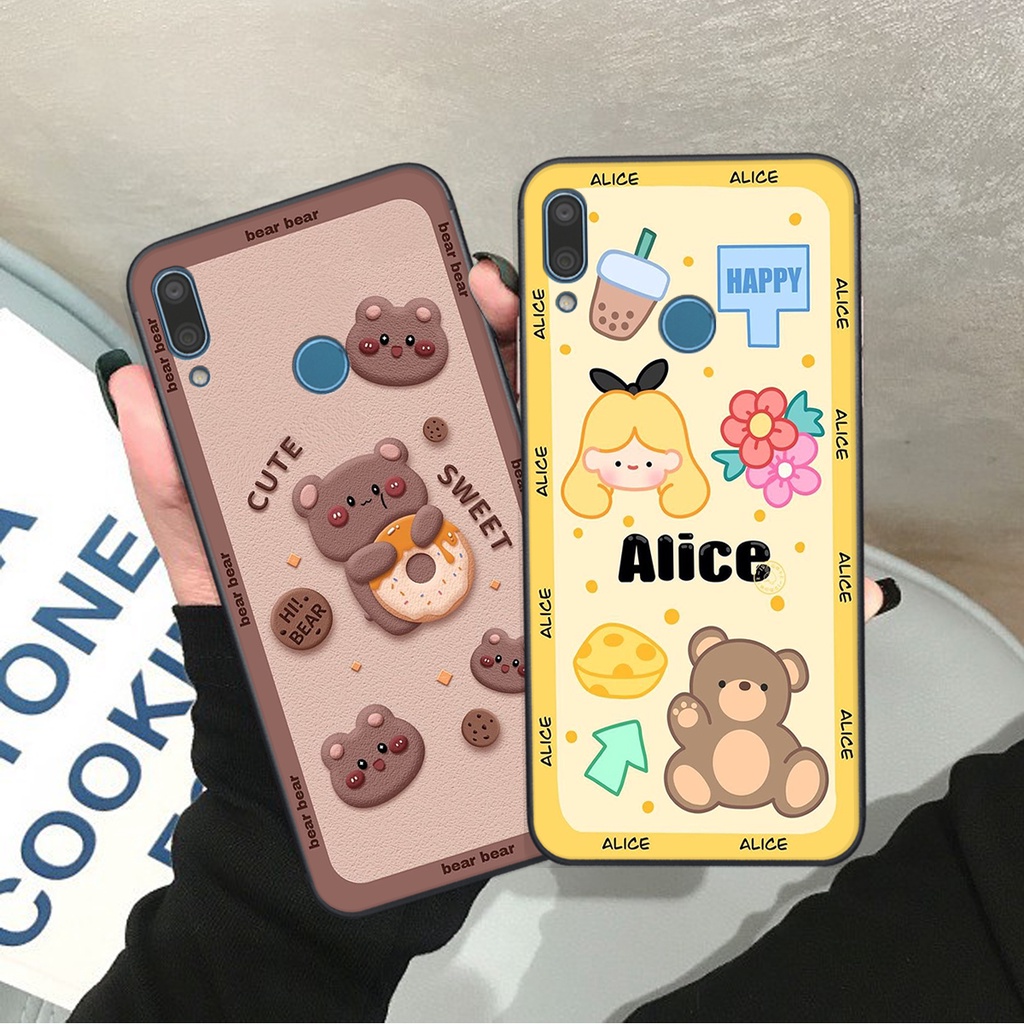 Ốp lưng Huawei Y9 2019 in hình Gấu nâu - hồng, Gấu Be@rick  cực CUTE, DỄ THƯƠNG