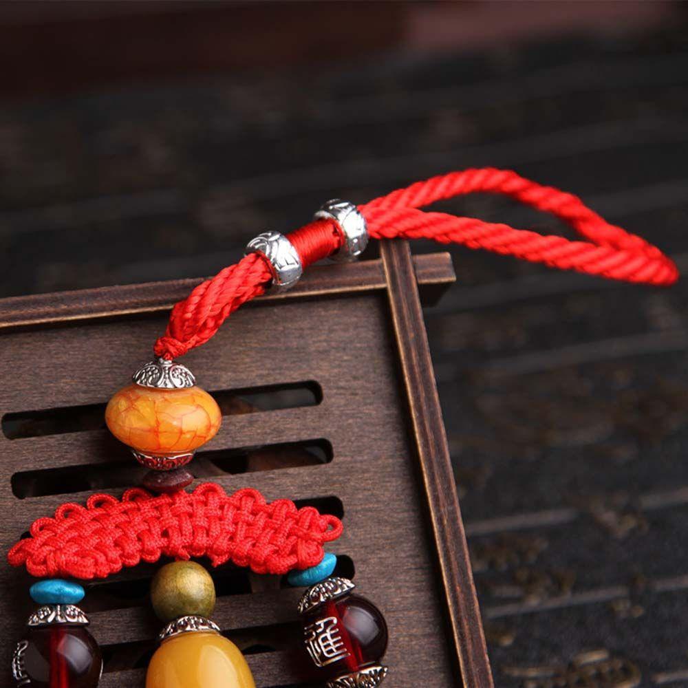 Mặt Dây Chuyền Bằng Gỗ Đào Điêu Khắc Thủ Công Treo Gương Chiếu Hậu Trang Trí Xe Hơi