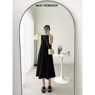 Đầm midi dáng dài không tay Black Midi Dress Maxy Workshop