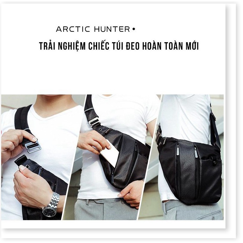 🔖 Túi đeo chéo vải giả da cao cấp, thiết kế ôm sát, gọn gàng – ARCTIC HUNTER – COWBOY