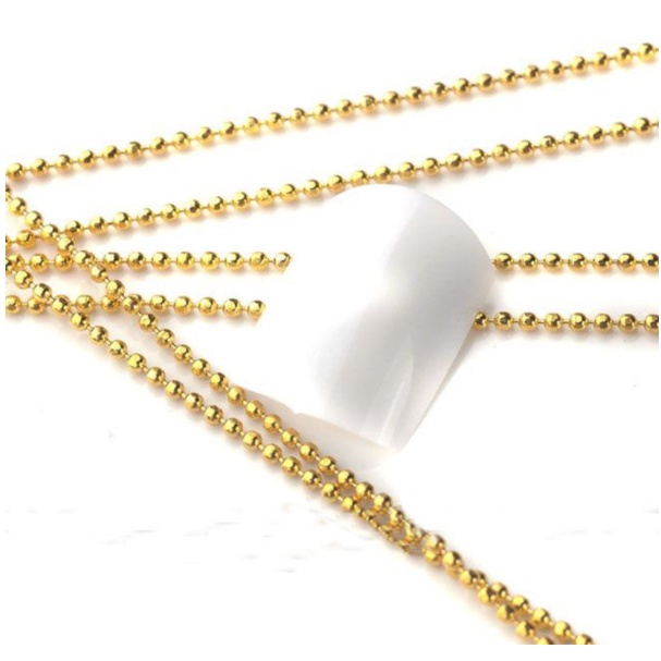 Dây xích bi vàng bạc trang trí nail màu vàng bạc ạ 20-25cm