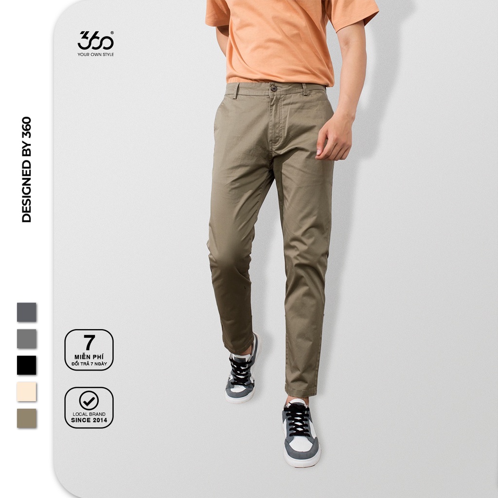 Quần kaki nam 360 BOUTIQUE dáng dài thời trang - QKLTK203