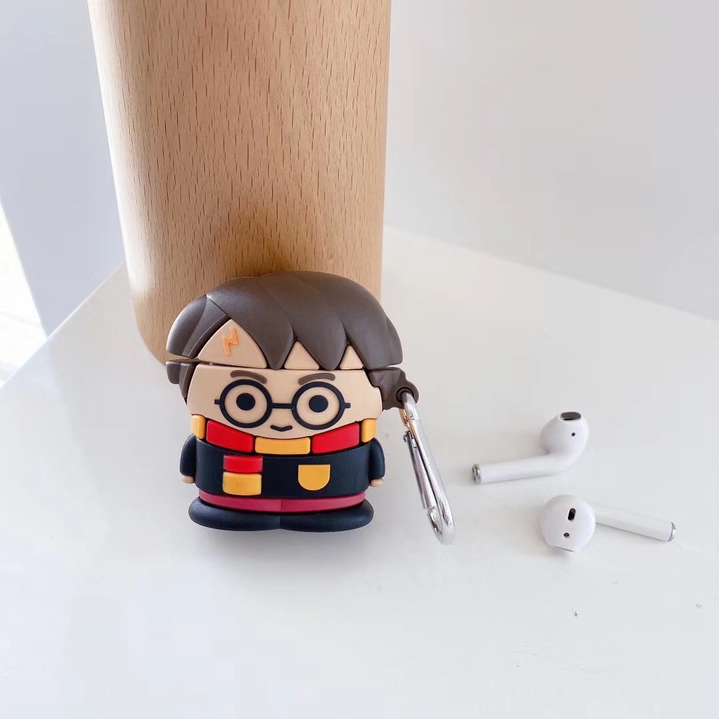 Vỏ Bảo Vệ Hộp Sạc Tai Nghe Airpods Pro 1 / 2 Hình Harry Potter Kèm Móc