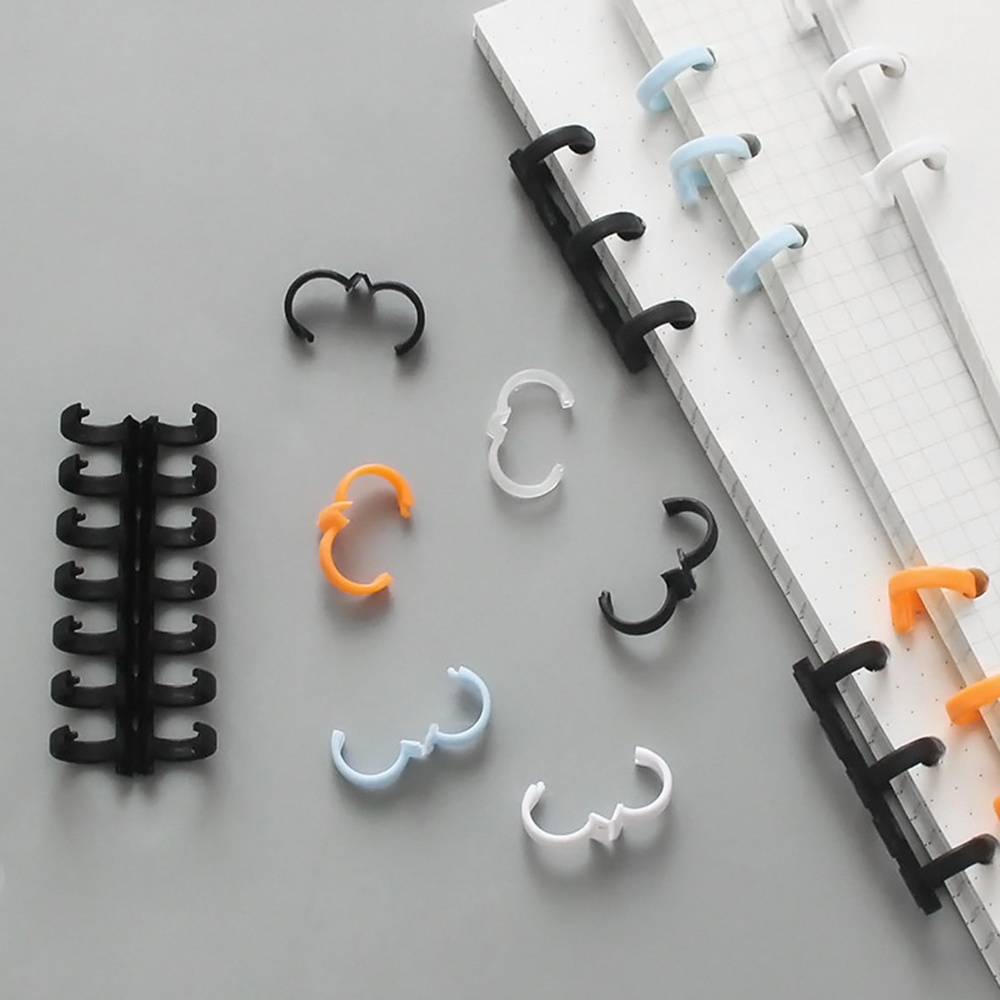 Set 10 Vòng Nhựa 6 Màu 30 Lỗ Dùng Để Cố Định Sổ Tay Diy