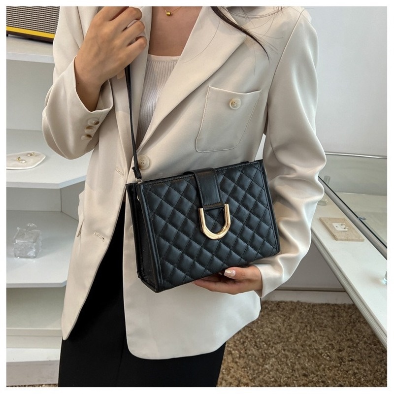 Túi Đeo Chéo Vai Thêu Đường Chỉ Hình Thoi Nhỏ Phong Cách Phương Tây Hàn Quốc Phổ Biến Thời Trang Cao Cấp Cho Nữ