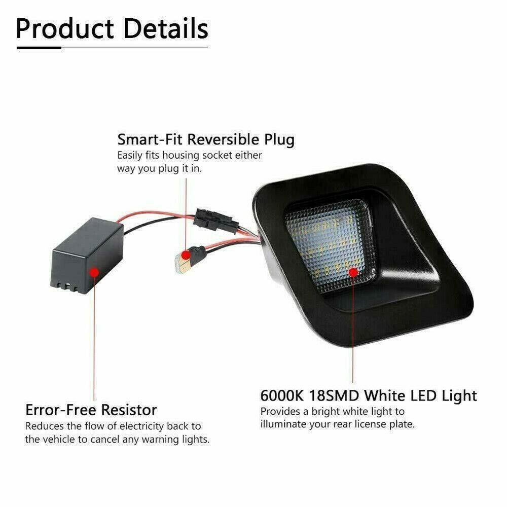 Bộ 2 Đèn LED 12V Chiếu Biển Số Xe Hơi Dodge Ram 1500 2500 3500