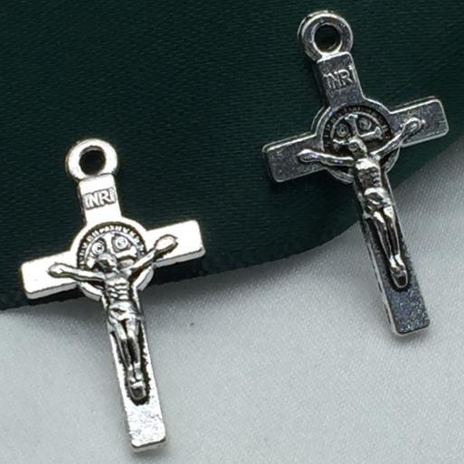 Mặt dây chuyển Thánh Giá hợp kim kẽm màu bạc cổ phụ kiện handmade Công Giáo  TG07