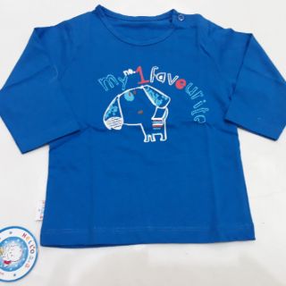 Áo dài tay nút vai cho bé trai AL0609 hình in ngẫu nhiên