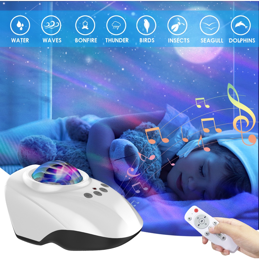 Đèn chiếu sao galaxy vân mây, giải ngân hà tích hợp loa bluetooth 10w bảo hành 12 tháng