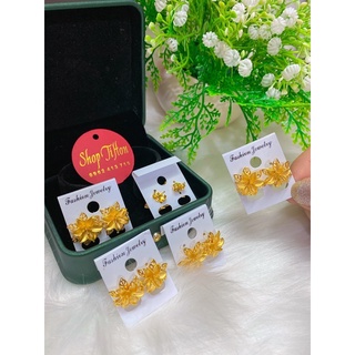 Bông tai hoa cưới dát vàng 24 cao cấp mẫu mới về