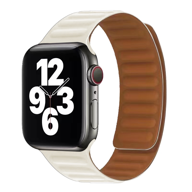 Dây Đeo Silicone Khóa Nam Châm Cho Đồng Hồ Thông Minh Apple Watch 45mm 44mm 40mm 38mm iWatch Series 7 6 SE 5 4 3 2 42mm 41mm