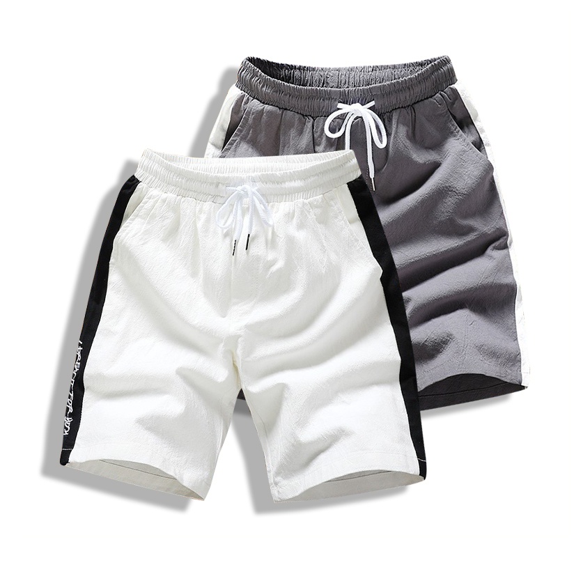 Quần Đùi Thun Nam Kẻ Sọc In Chữ I DREW Dáng Thể Thao Trẻ Trung Năng Động Zenkocs3 SHORTS NAM 051